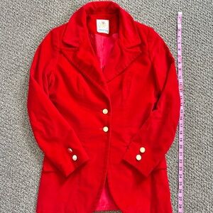 Women's Vintage Red Velvet Blazer